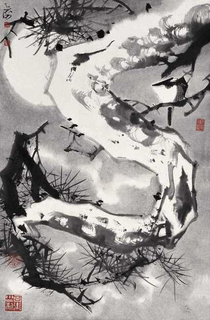韩天衡 松月图 立轴